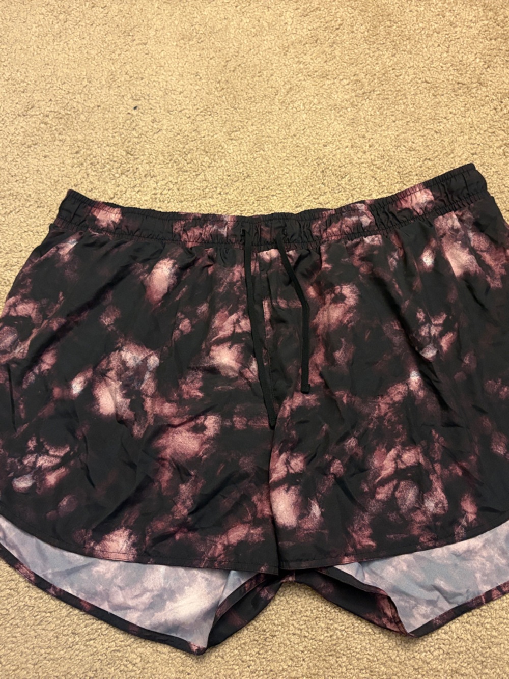 Old Navy Black and Pink Tie-Dye Women’s Athletic Shorts